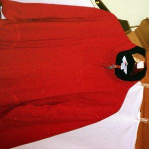 Fleece Red Jacket with Black collar XL